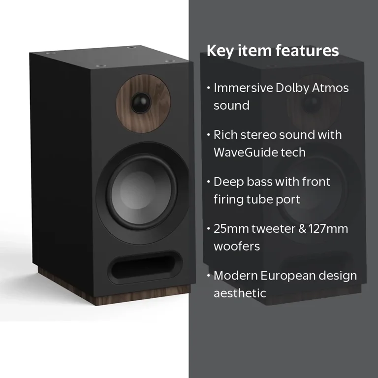 JAMO, Bookshelf Speakers, Dolby Atmos, Black, Pair - Walmart.com