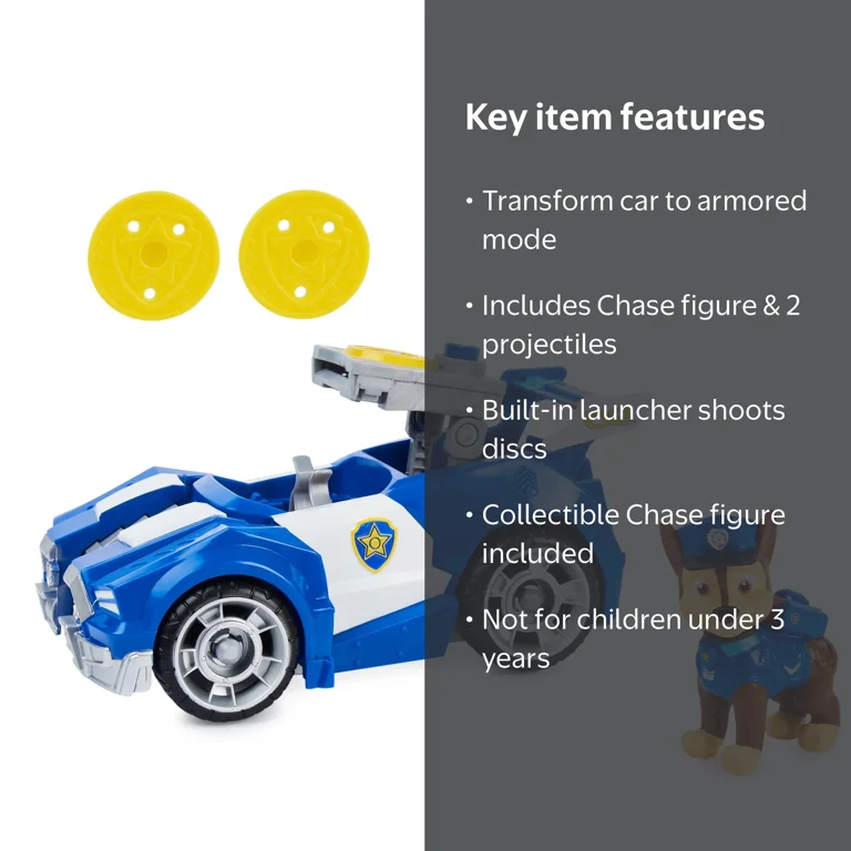 PAW Patrol, Chase Deluxe Transforming Movie Vehicle - Walmart.com