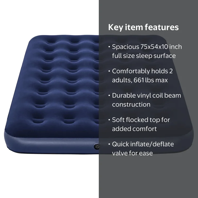 Ozark Trail Full Air Mattress, 10 inch Inflatable Air Bed, Durable