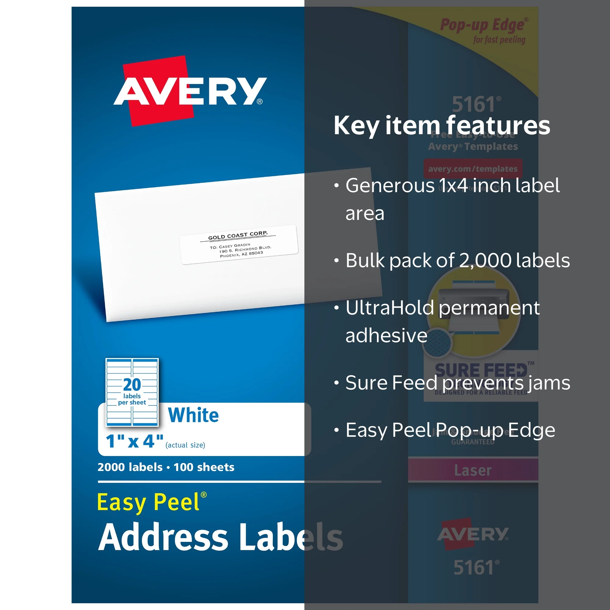 AVERY 5162 White Address Labels 1400枚 k2-_0f3b10fb-8155-4070-ade6-