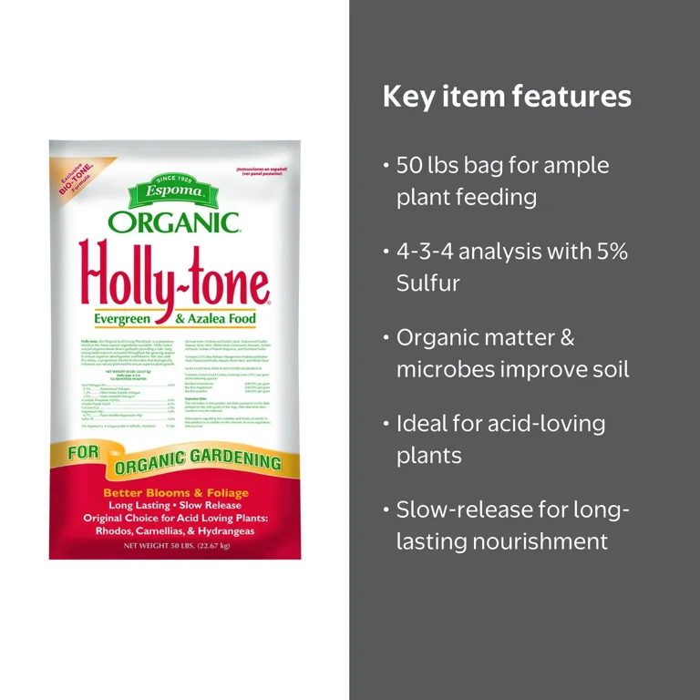 Espoma, Organic Holly-tone Evergreen Azalea Food, 50 lbs - Walmart.com
