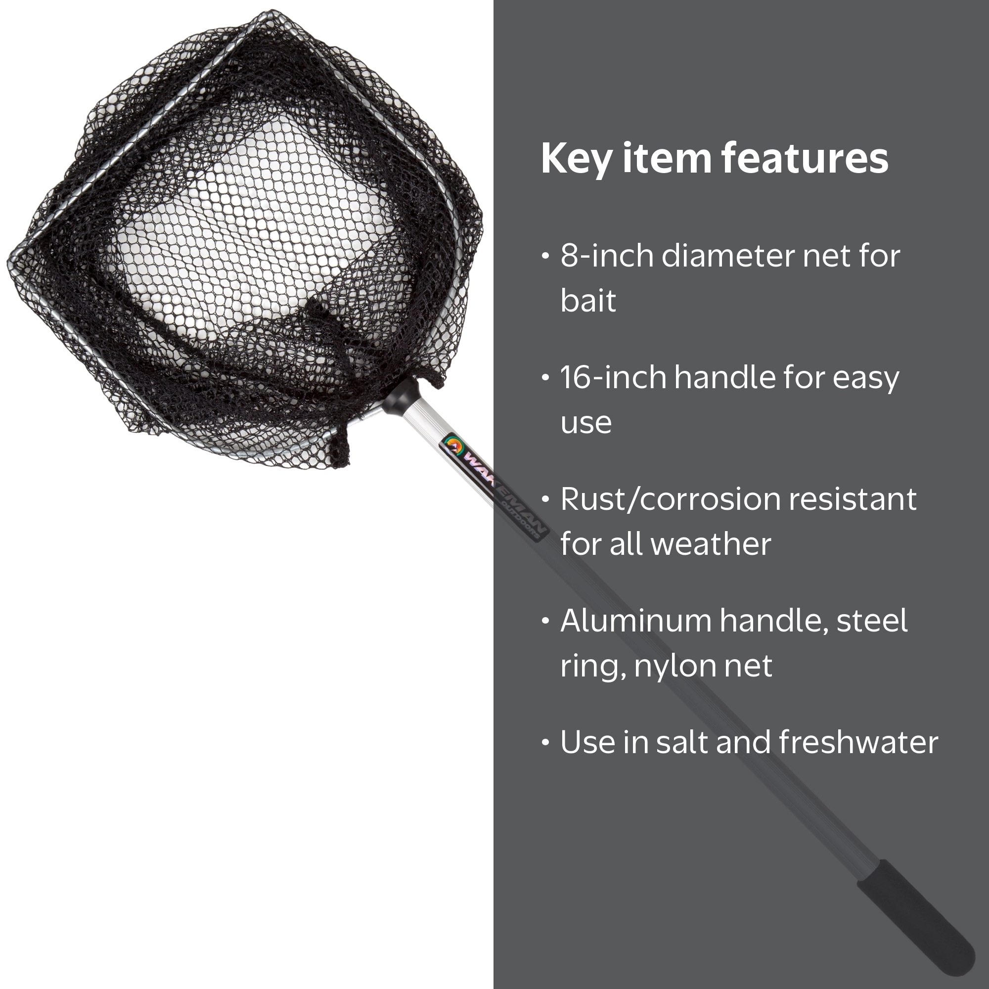 b&m fishing net Promar Aluminum Heavy Duty Baitwell free handling Beckman Kokanee Landing Net