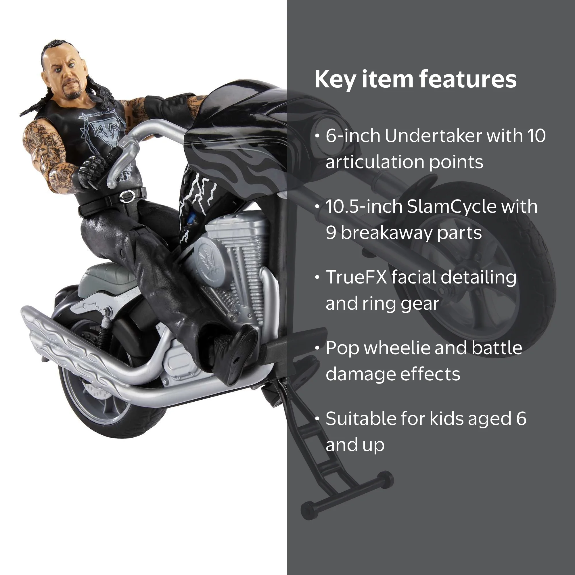WWE Wrekkin Slamcycle Vehicle with Action Figure, Wrestling