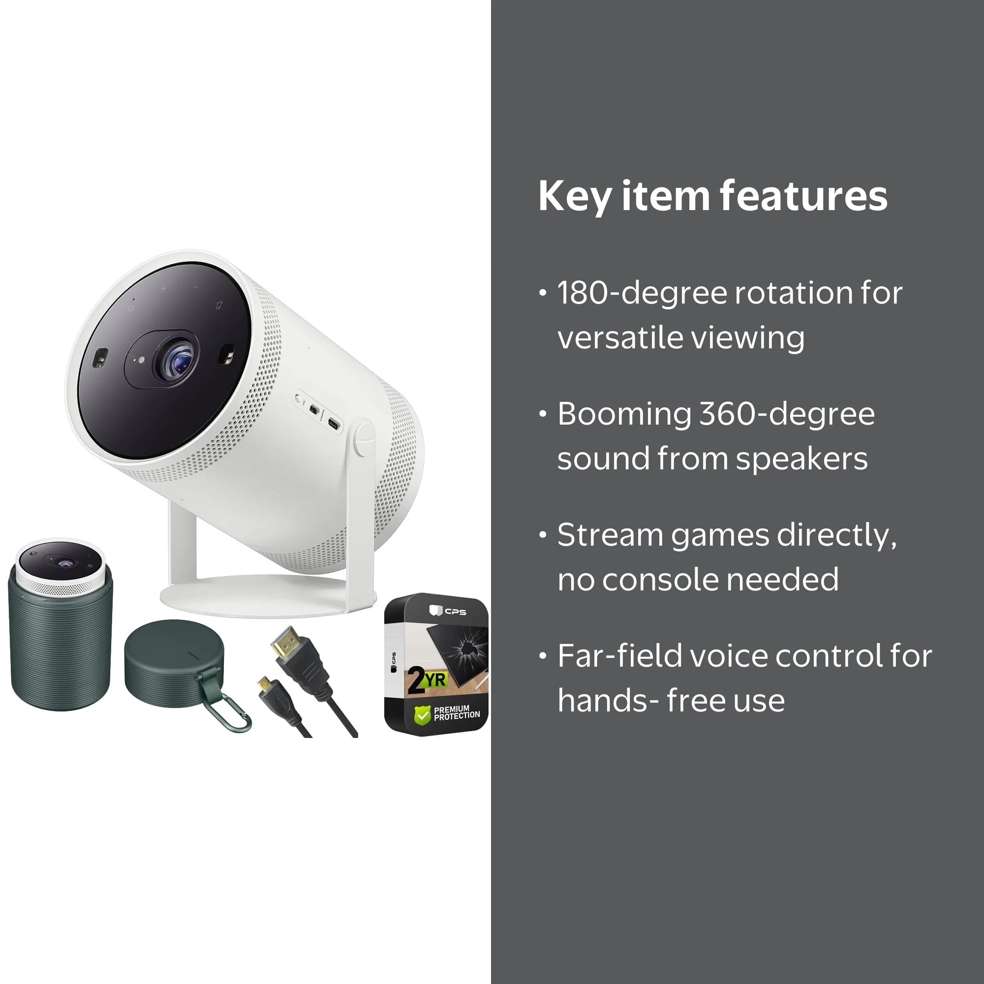 Samsung The Freestyle 2nd Gen Projector with Gaming Hub & Bundle