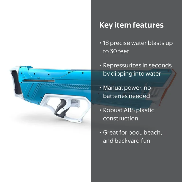 Spyra, Manual Water Blaster, SPYRALX, 30-Foot Range - Walmart.com