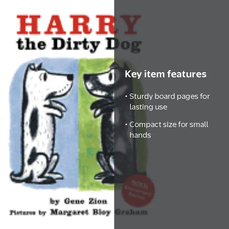 Gene Zion Harry the Dirty Dog Board Book, Funny Picture Book for