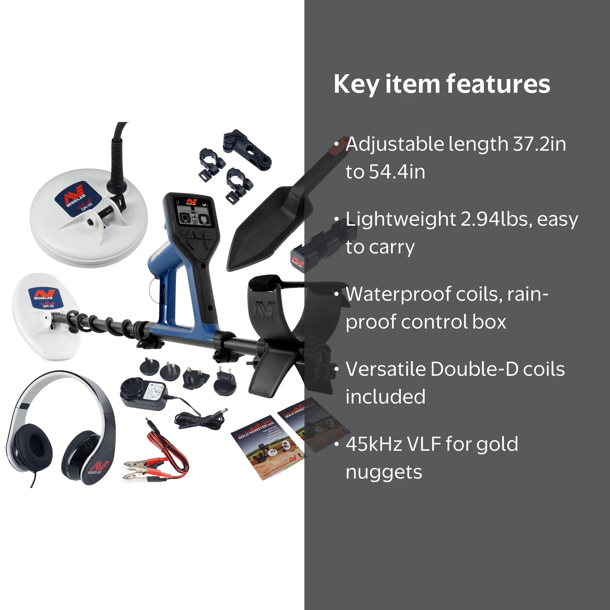 Minelab, Metal Detector, GOLD MONSTER 1000, 45 kHz Frequency