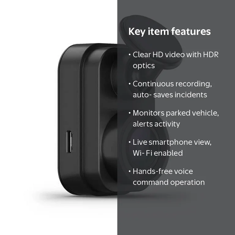 GARMIN, Dash Cam Mini 2, Advanced Small Camera, Black - Walmart.com