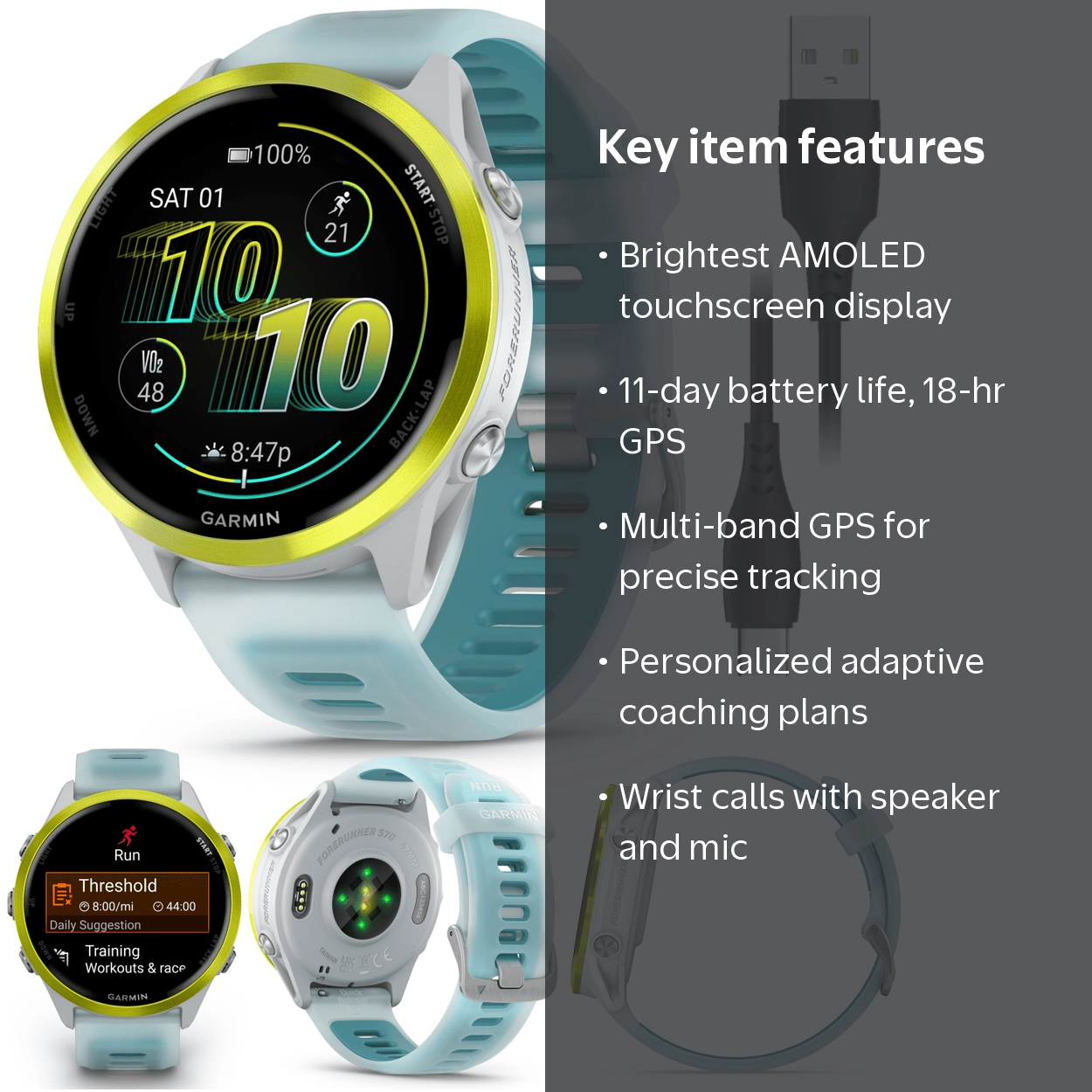 Garmin Forerunner 570 47mm Advanced GPS Running & Triathlon
