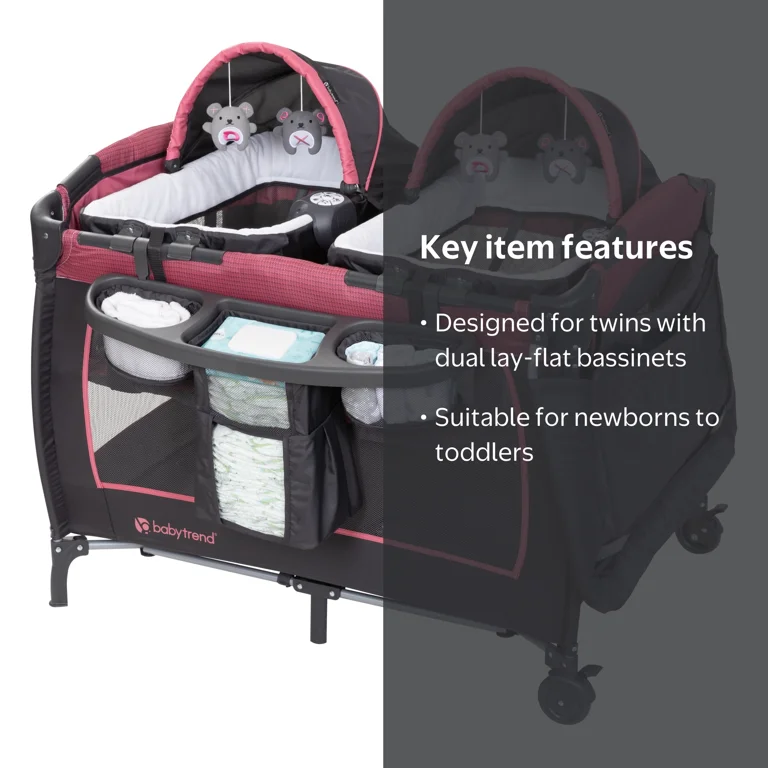 Baby Trend Lil Snooze Deluxe III Nursery Center Playard for Twins