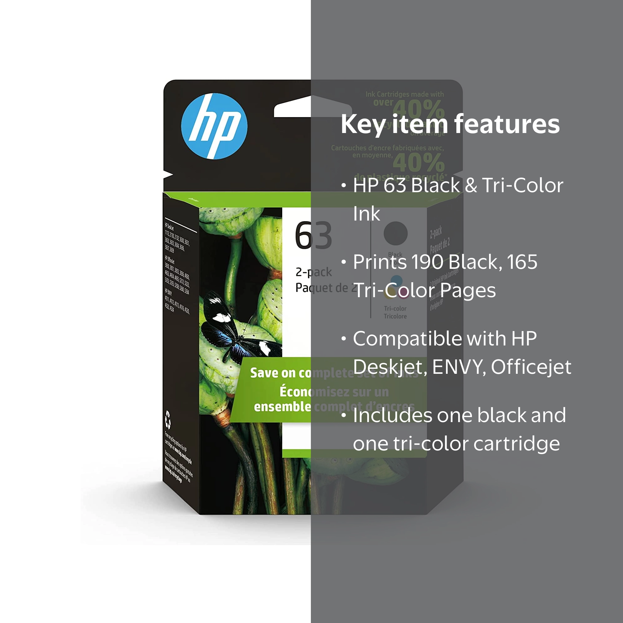 HP 63XL 純正インク増量Black x1 Tri-colorx2 Amazon.com: 63XL Ink Cartridges for HP 63 XL Black Color Combo 3