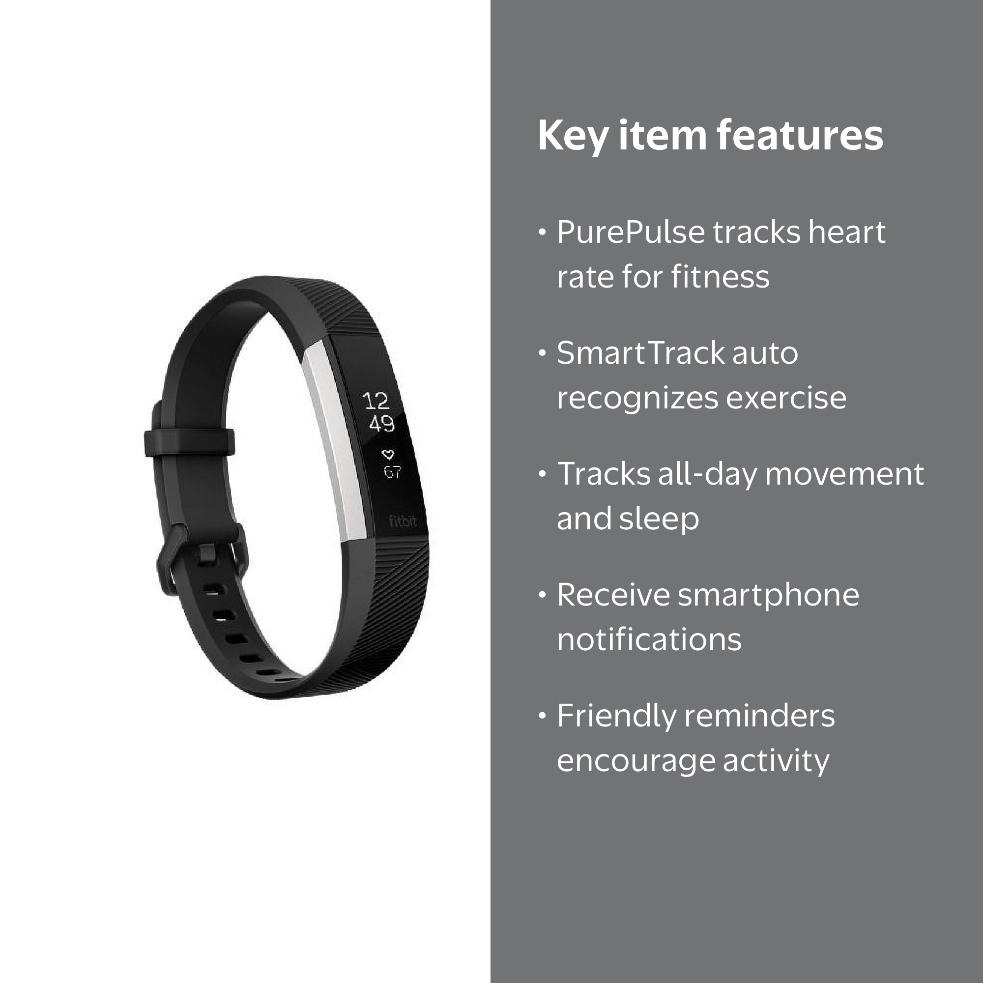 Ron【美品】fitbit alta HR Fitbit, Alta HR Activity Tracker, Small, Black with Heart Rate