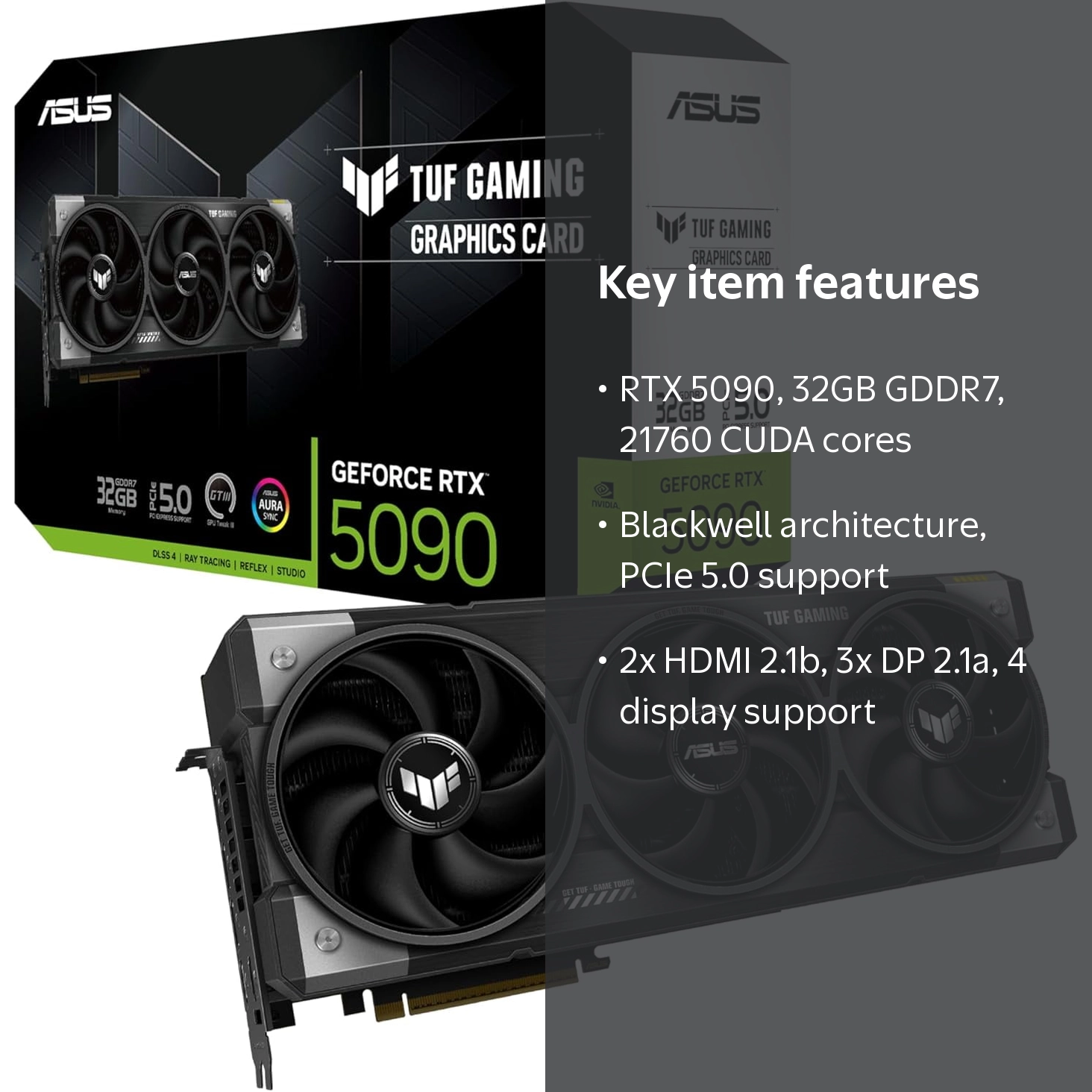 ASUS, GeForce RTX 5090 Graphics Card, 32 GB GDDR7, PCI Express 5.0