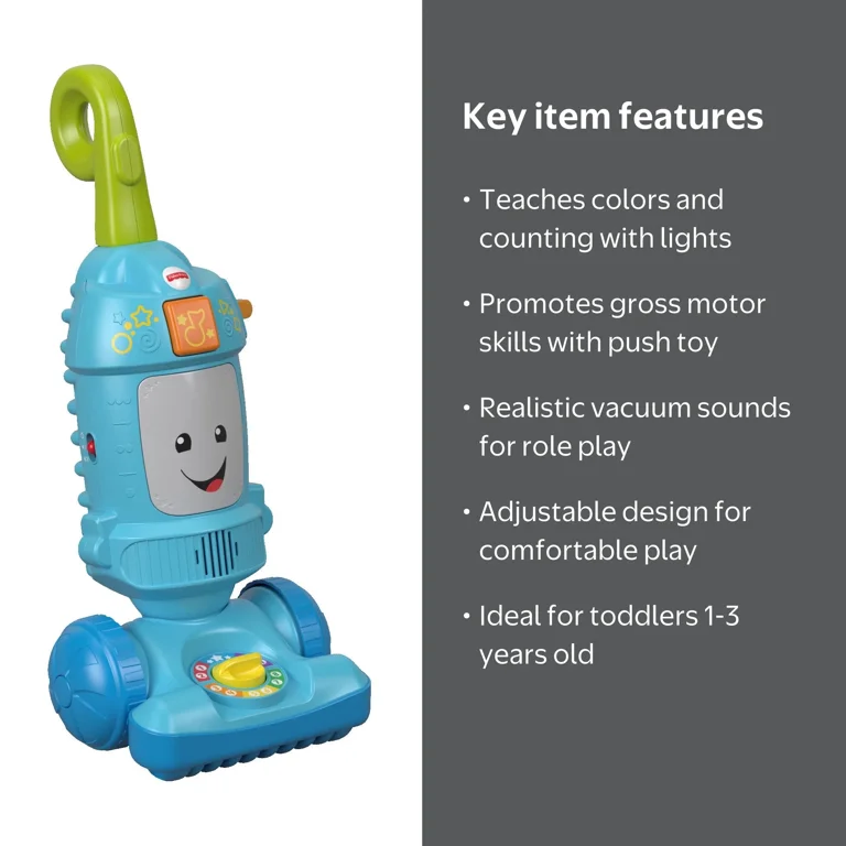 Fisher-Price Laugh & Learn Light-Up Vacuum Toddler Push Toy