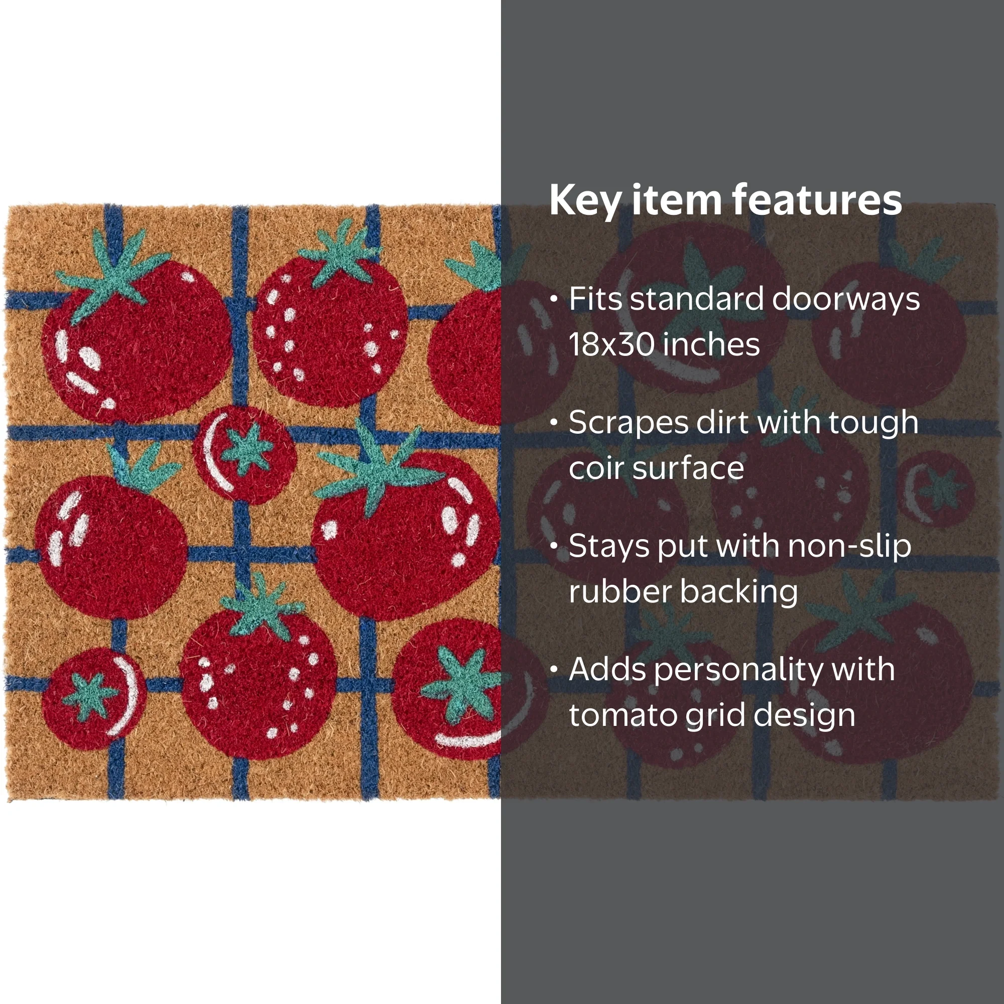 Mainstays Tomato Grid Coir Doormat, 18