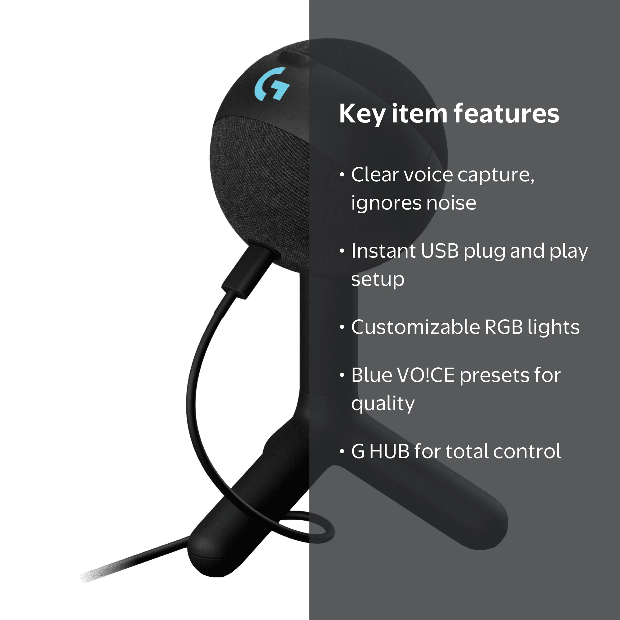 Logitech Yeti Orb Wired Cardioid Microphone with LIGHTSYNC RGB