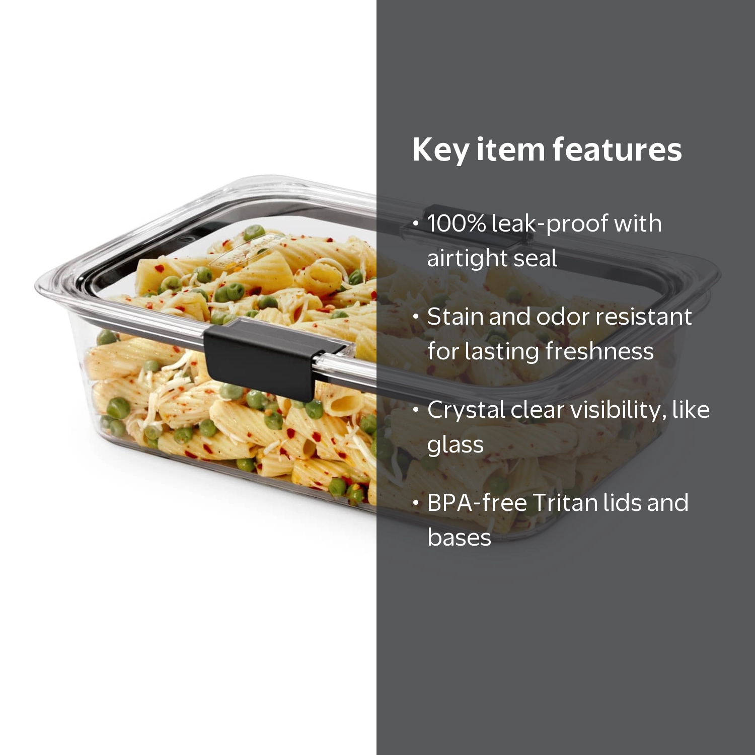 Rubbermaid, Food Storage Container, 9.6 Cup, Leak-Proof Stain