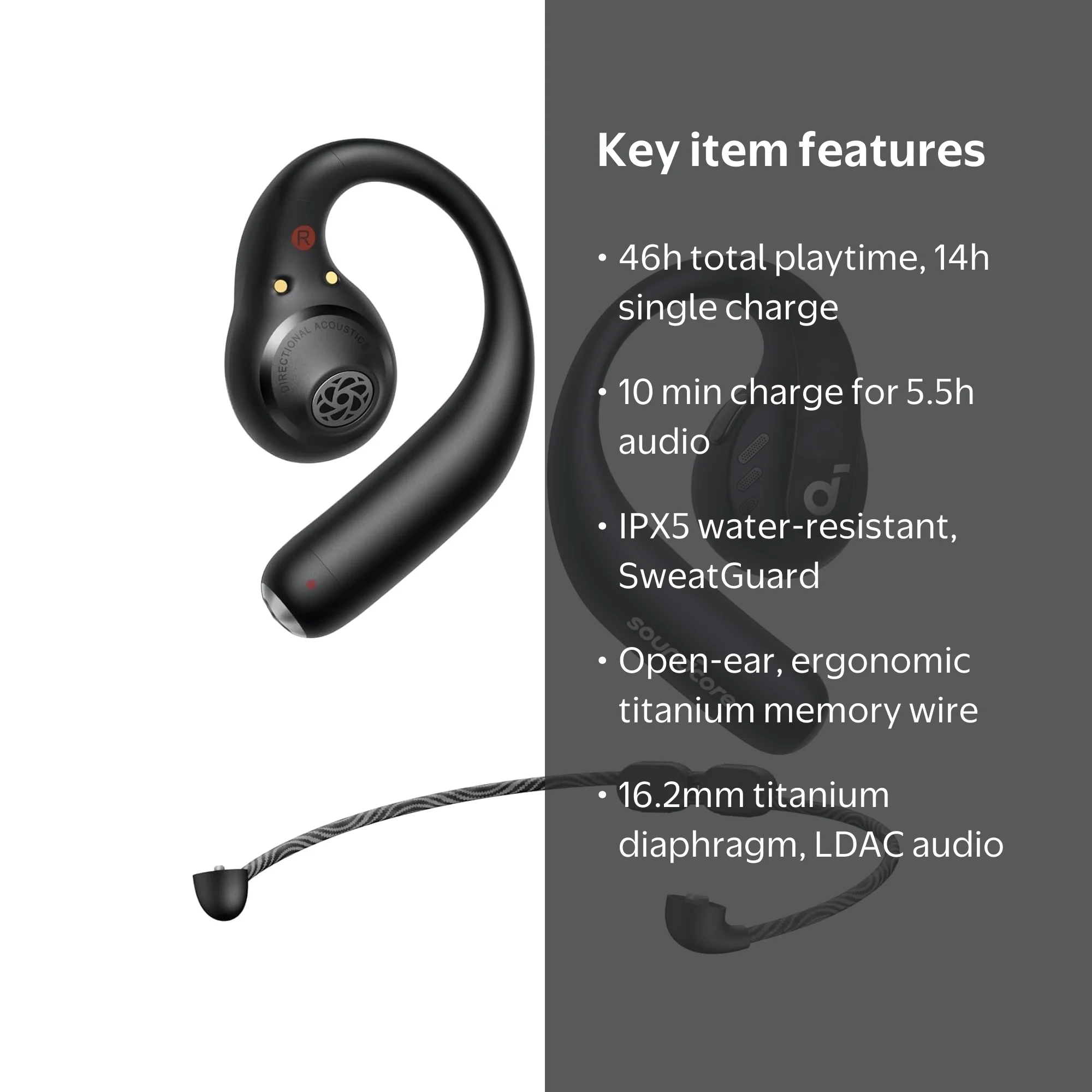 Anker Soundcore AeroFit Pro Wireless Earbuds, Comfort, Secure Fit
