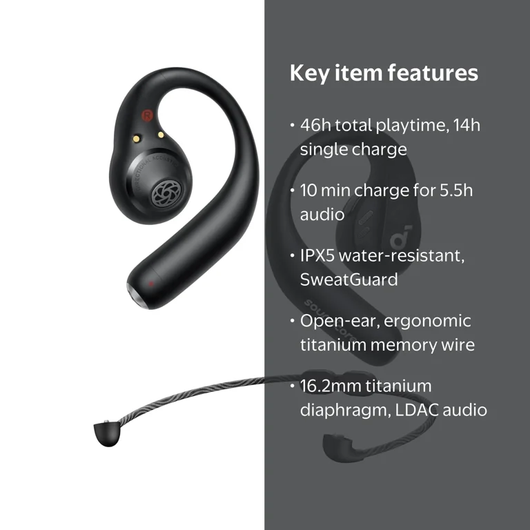 Anker Soundcore AeroFit Pro Wireless Earbuds, Comfort, Secure Fit