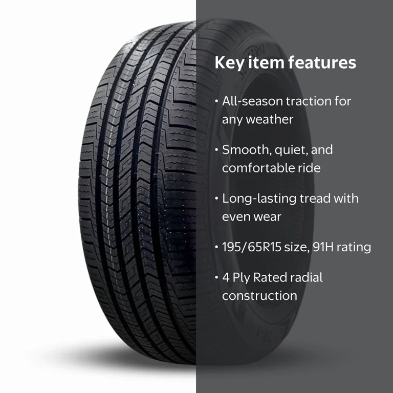 Supermax, City Touring Tires, TR-1 195/65R15 91H, Black - Walmart.com