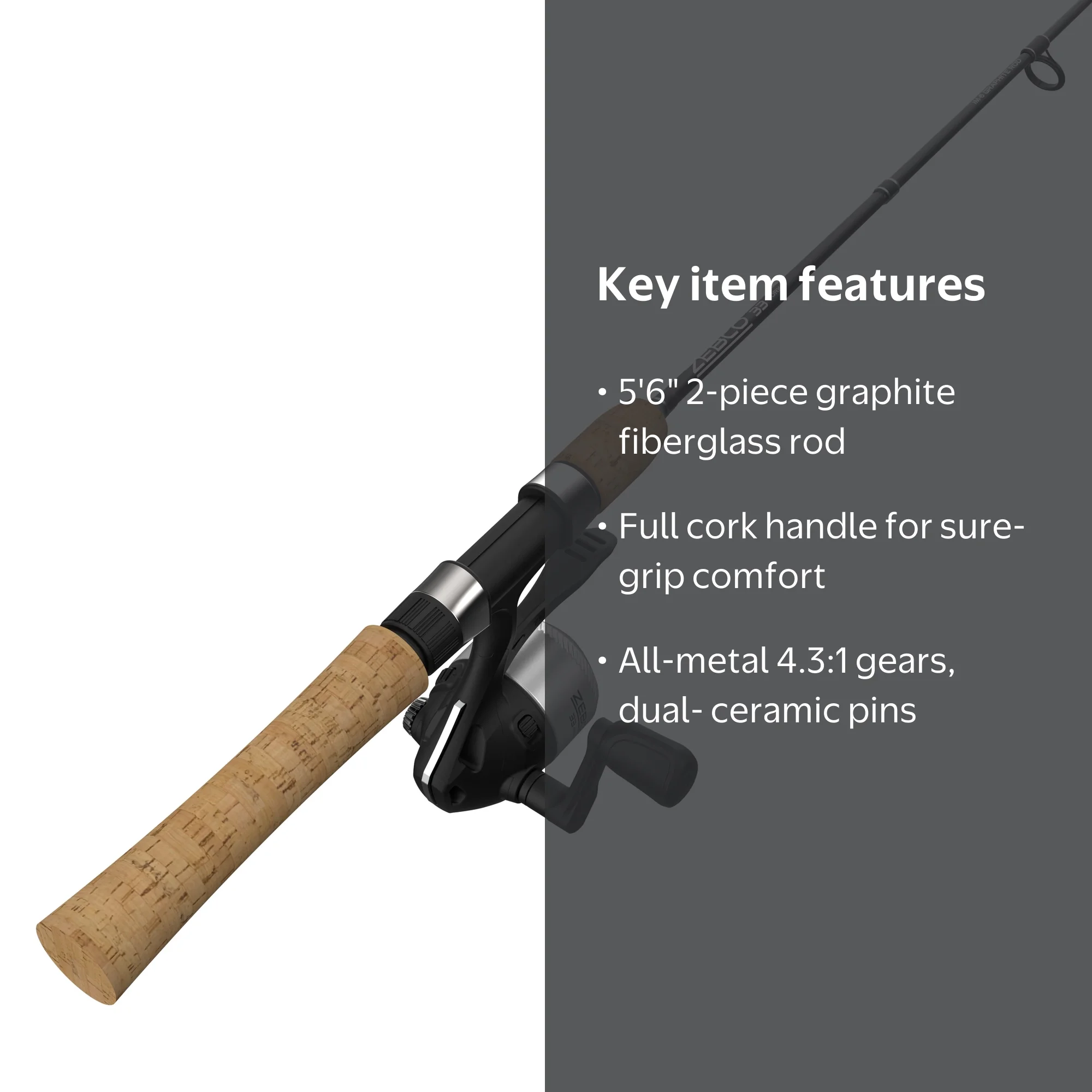Zebco 33 Cork Micro Trigger Spincast Reel and Fishing Rod Combo