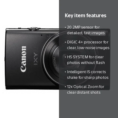 Canon IXY 650 M / ELPH 360 A 20.2MP Digital Camera 12x Optical
