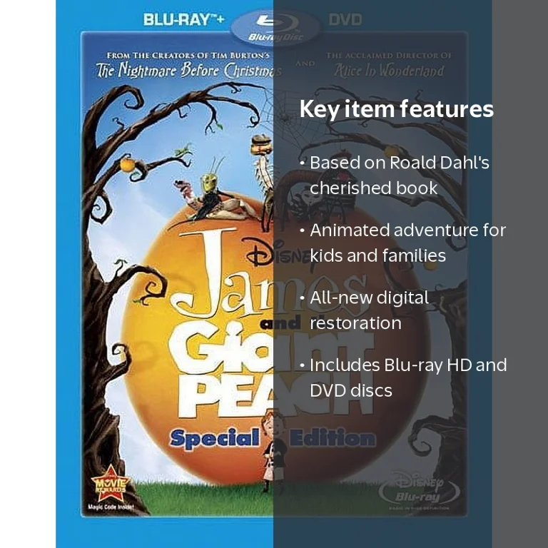 Disney, James and the Giant Peach, Blu-ray HD and DVD Combo Pack