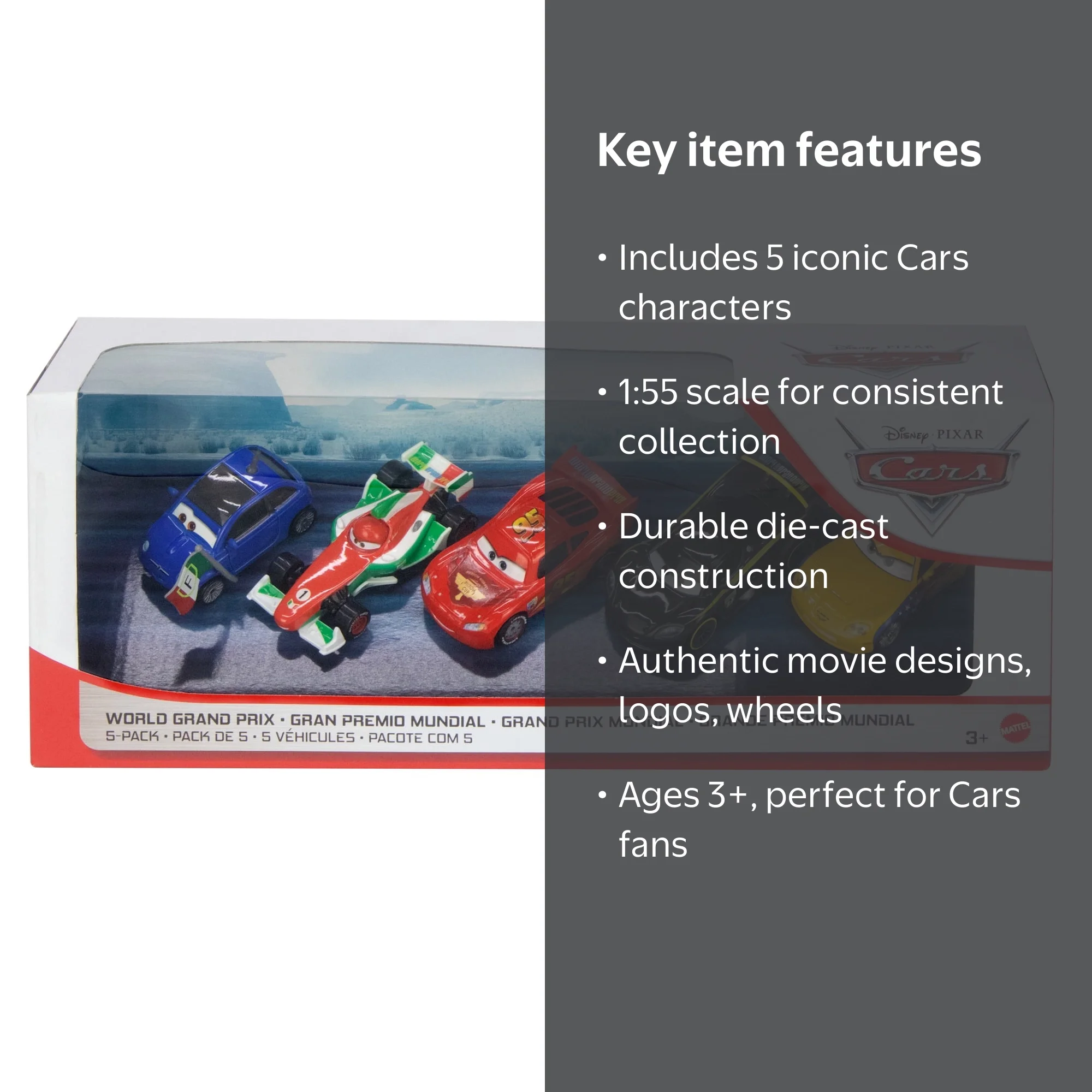 Disney and Pixar Cars World Grand Prix 5-Pack, 1:55 scale Fan