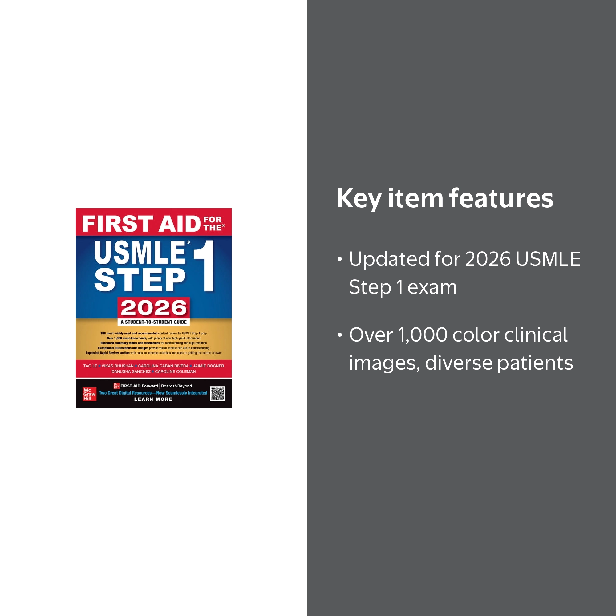 Tao Le, First Aid for USMLE Step 1 2026, Hardcover, with 1000+
