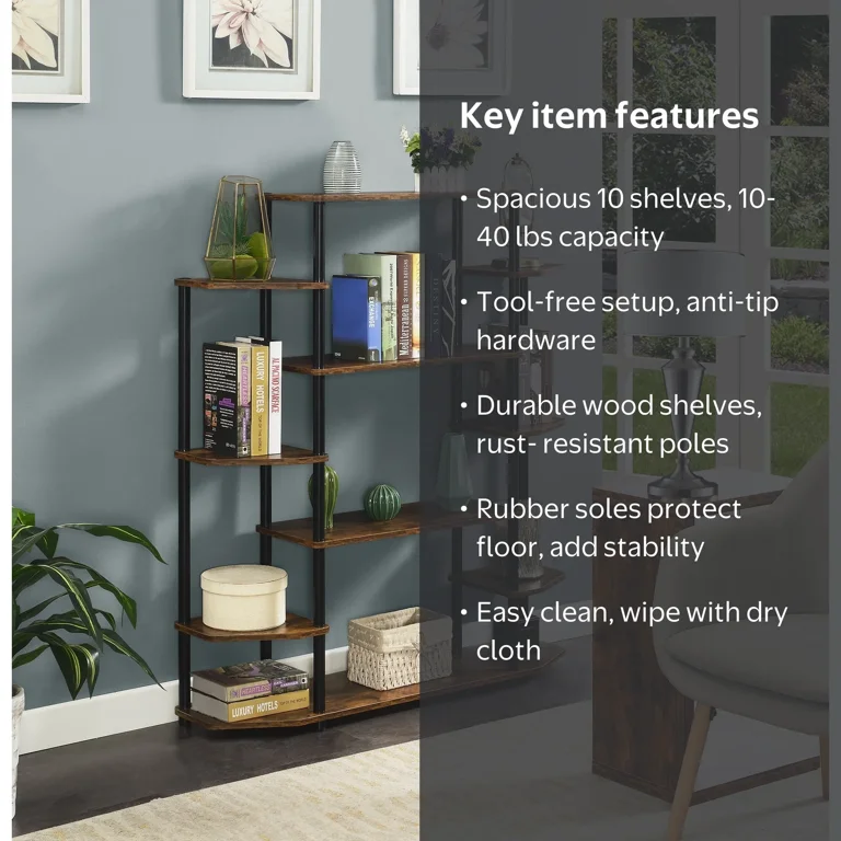 Convenience Concepts Designs2Go No Tools Wall Unit Bookshelf