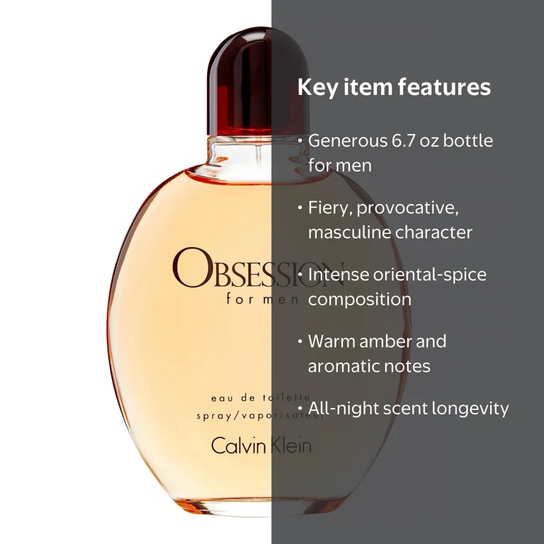 Calvin Klein, Obsession Eau De Toilette, 6.7 oz, for Men - Walmart.com