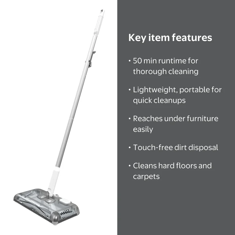 BLACK+DECKER, Floor Sweeper, White, Cordless, Lightweight
