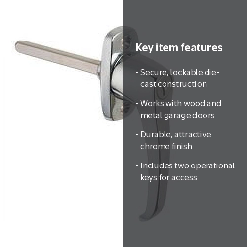 Stanley N280-636 Universal L-Handle Garage Door Lock, Chrome, For
