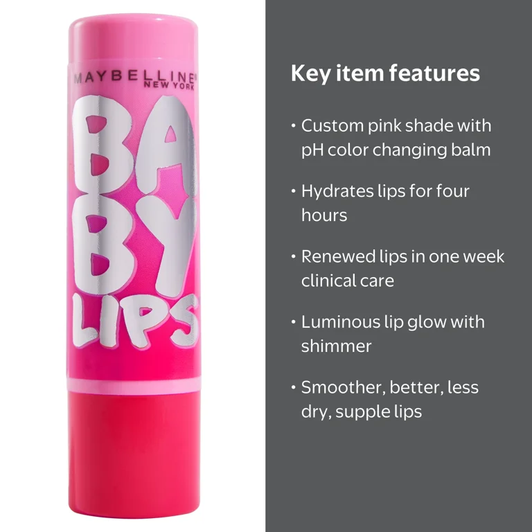 Maybelline, Baby Lips Glow Hydrating Lip Balm, My Pink, Color