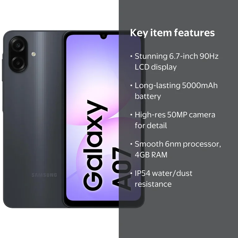 Samsung Galaxy A07 (2025) 128GB + 4GB RAM Smartphone – Brand New