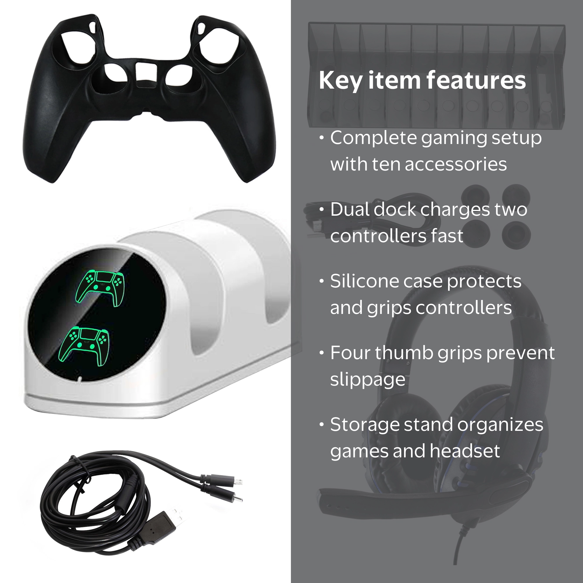 GameFitz Ultimate PS5 Controller Accessories Kit - 10 in 1 for