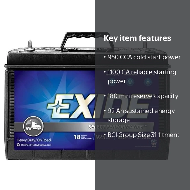 Black Lightning Exide Lead-Acid 12 Volt Automotive Battery Group