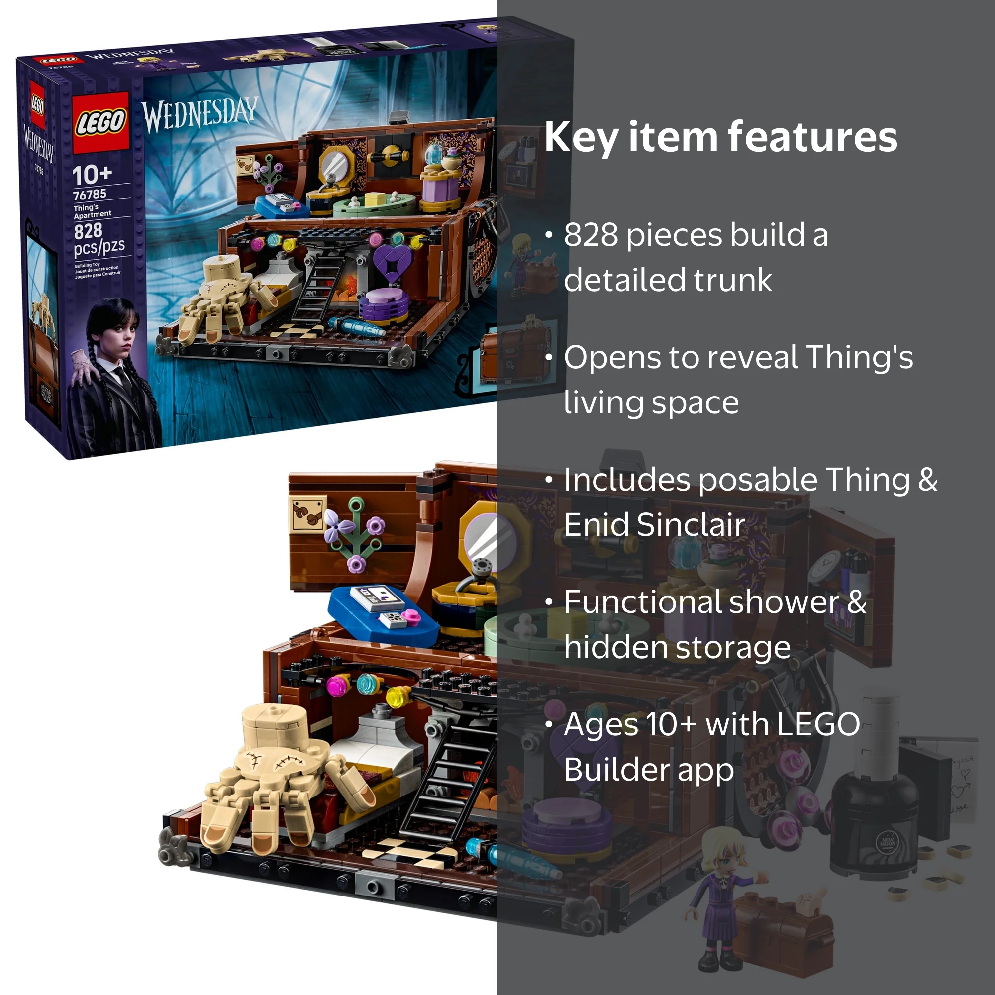 LEGO Wednesday Thing's Apartment Building Toy - Transforming Trunk
