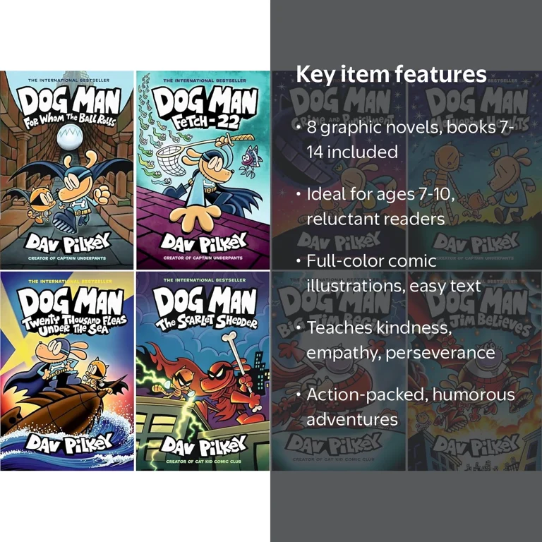 Books LTD, Dog Man Series, Books 7 to 14 Collection, 8 Books