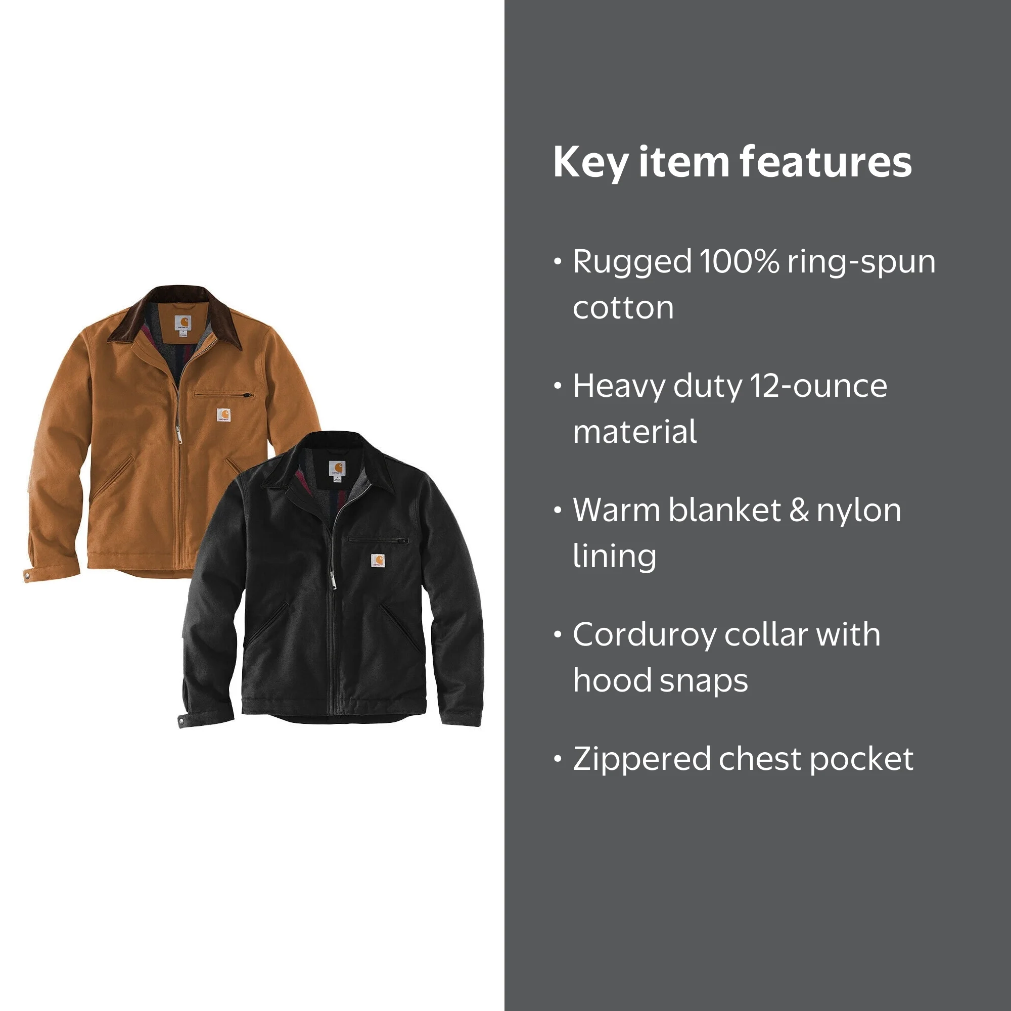 Carhartt Duck Detroit Jacket CT103828 - Walmart.com