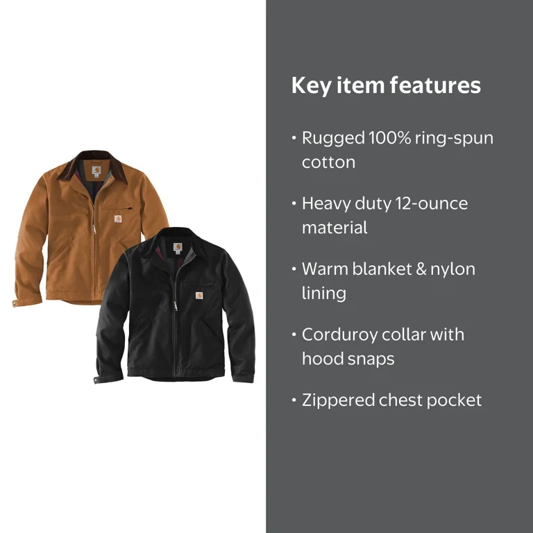 Carhartt Duck Detroit Jacket CT103828 - Walmart.com
