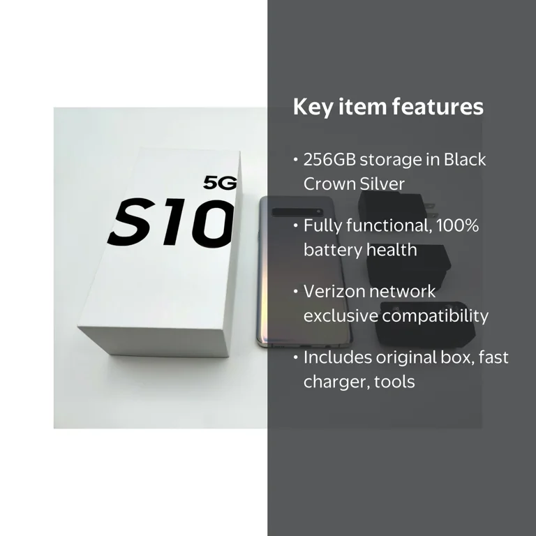 Samsung Galaxy S10 5G 256GB Majestic Black Crown Silver (Verizon