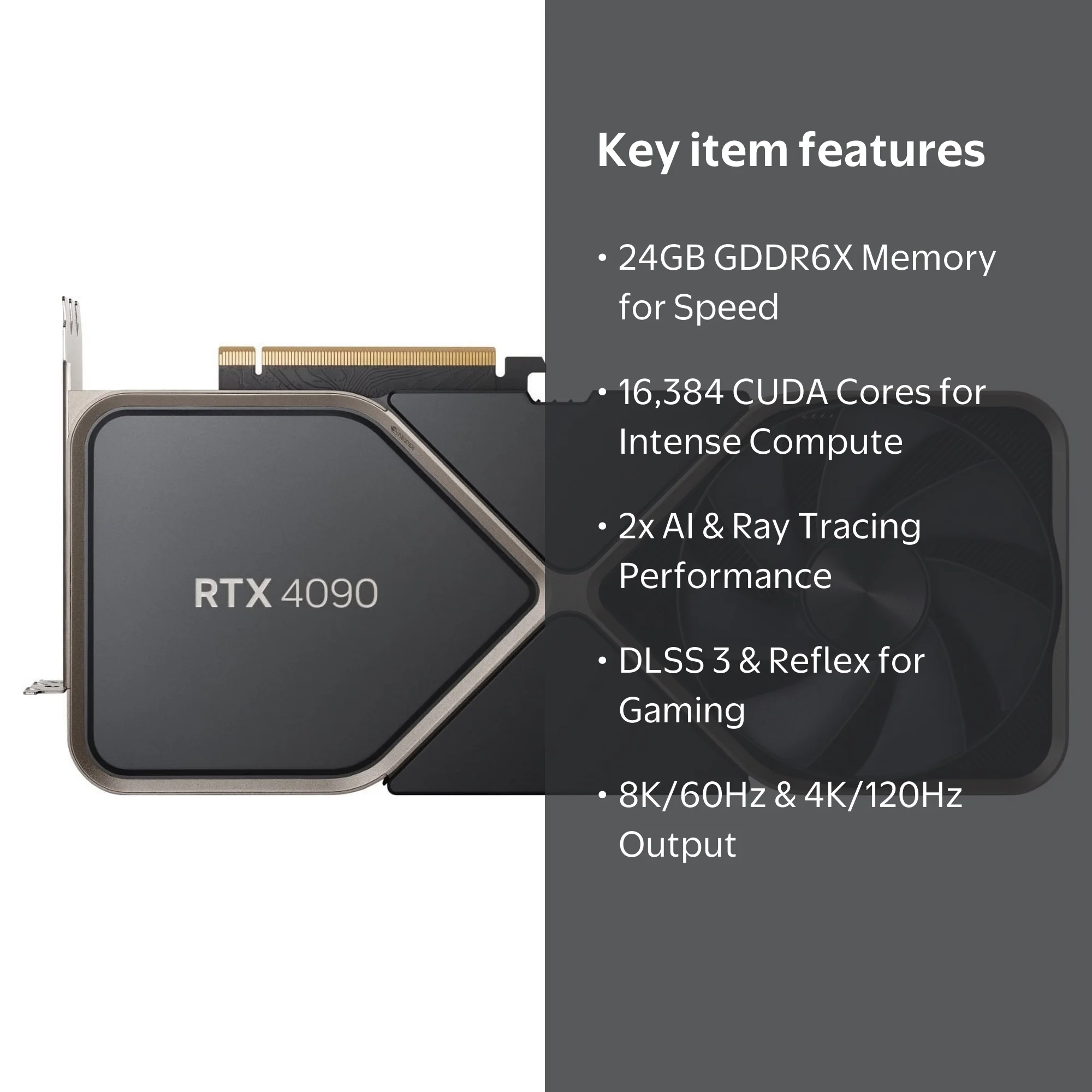 NVIDIA GeForce RTX 4090 GPU - 24GB GDDR6X, Titanium Black