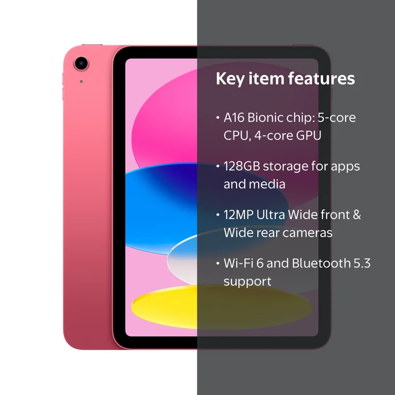 Apple 11-inch iPad A16 Wi-Fi 128GB - Pink with Liquid Retina
