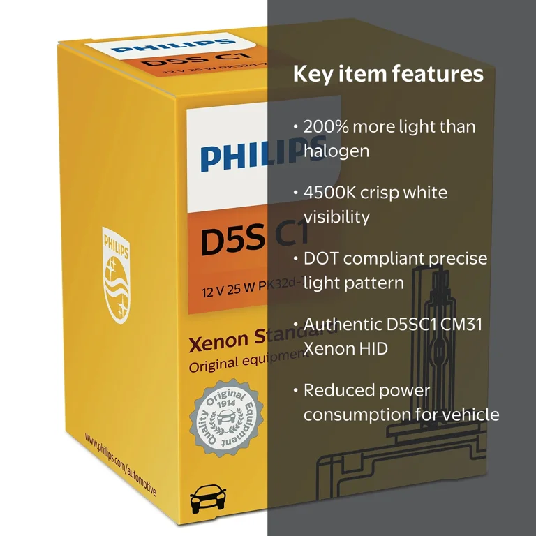 Philips, Xenon HID Headlight Bulb, CM31, 1 Pack, Standard
