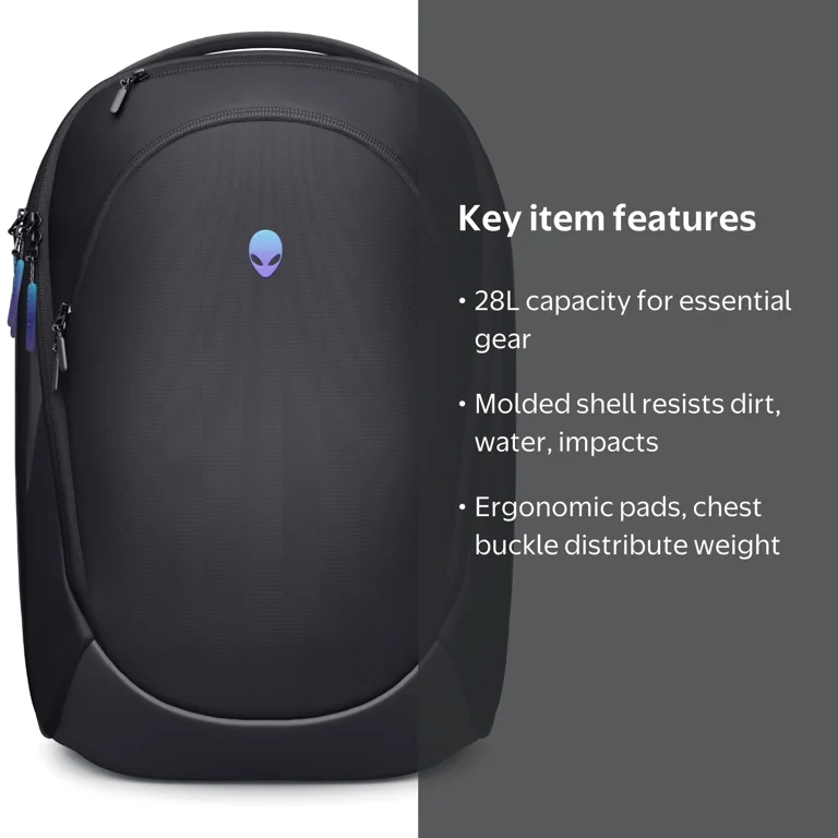 Free Shipping! Alienware Backpack AW7825P 28L Capacity Water