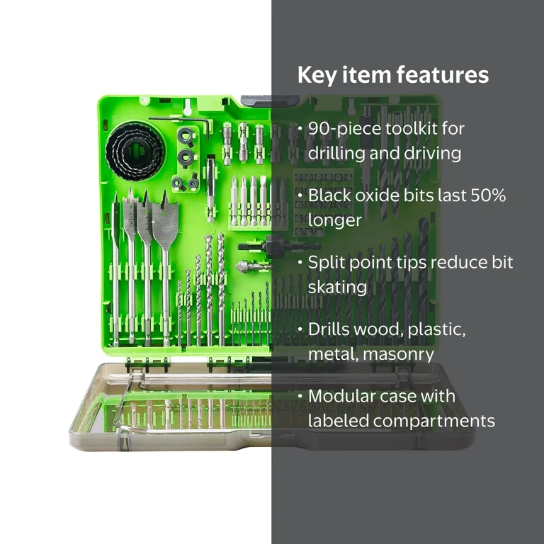 Greenworks 90 Piece Impact Rated Drilling and Driver Kit Tools Set