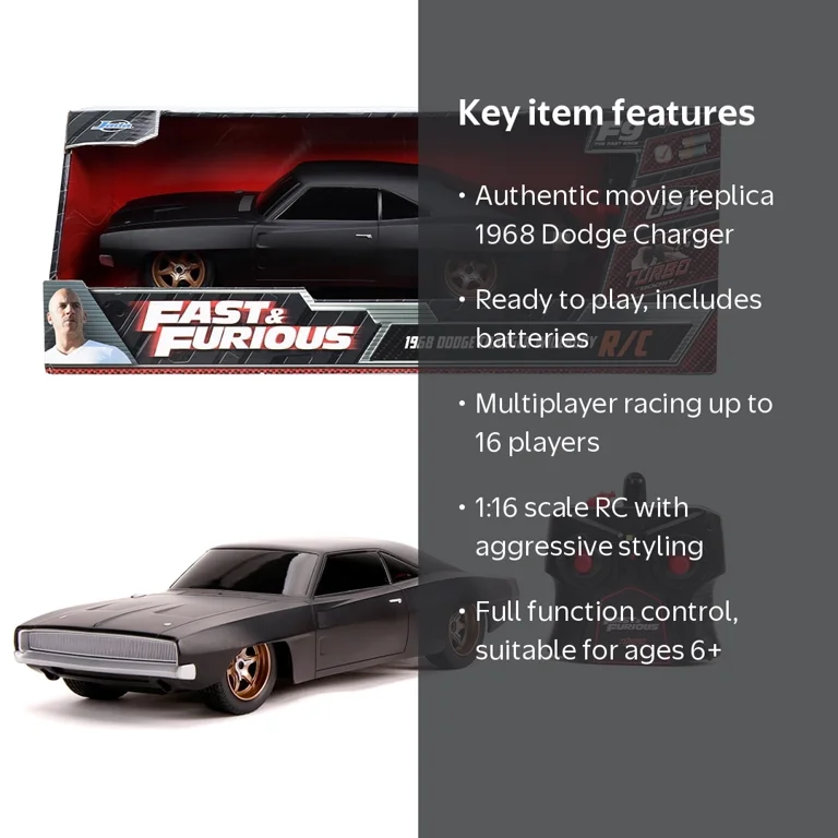 Free Shipping! Fast & Furious 1:16 Dom's 1968 Dodge Charger