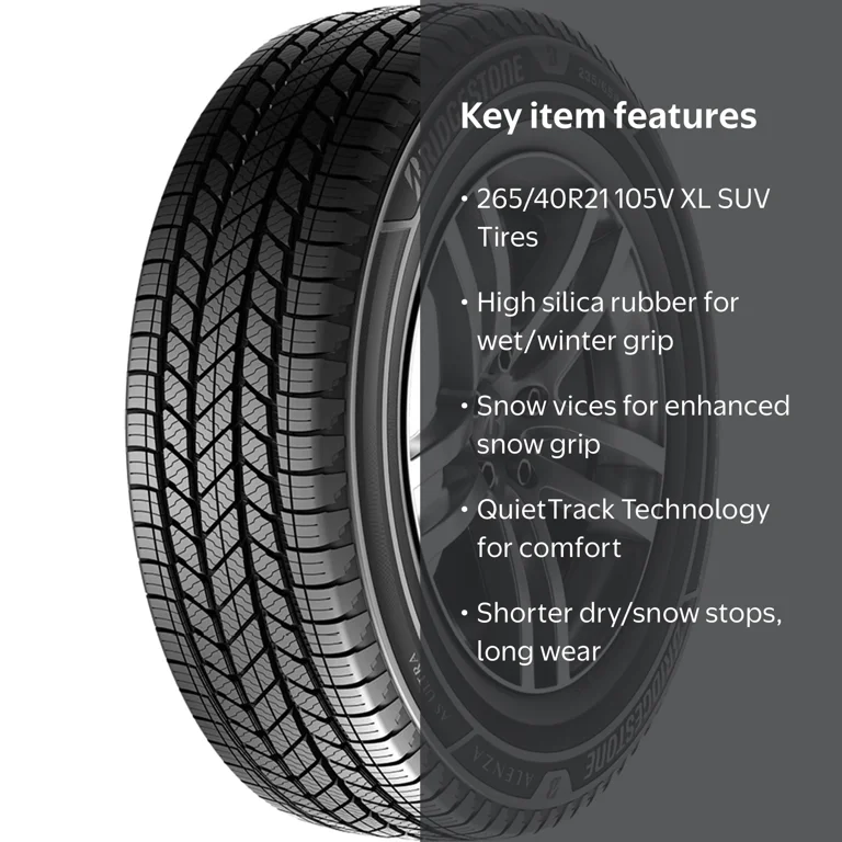 Bridgestone, Alenza A S Ultra All Season Tire, 265/40R21 105V XL