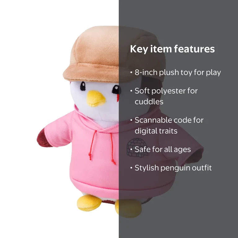 Pudgy Penguins Plush Buddies (Series 2) with Pink Hoodie and Brown